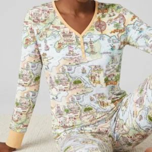 Once Upon A Map Mommy & Baby Matching Bamboo Women Pajama Set