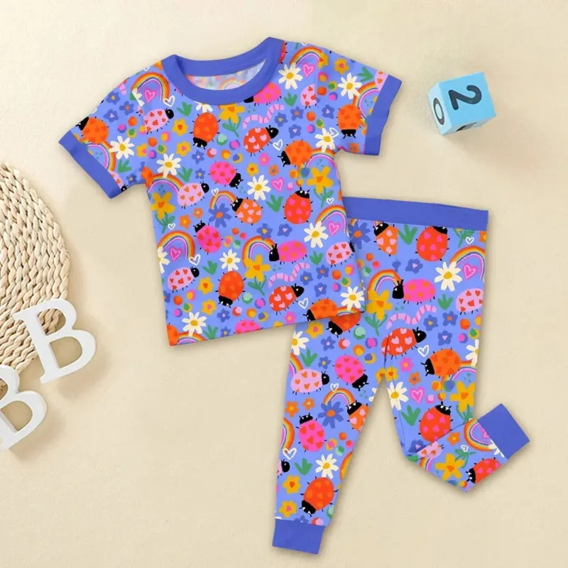 Lady Bugs Two Piece Short Sleeve Pajama Set , Lady Bugs Two Piece Short Sleeve Pajama Set - 12-18M