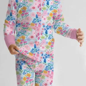 Little Flower Garden Matching Bamboo Two Piece Long Sleeve Pajama Set