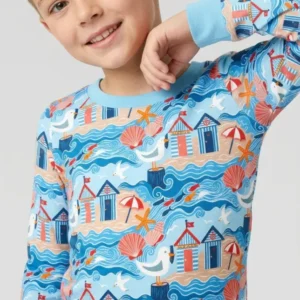 Little Beach Day Bamboo Two Piece Long Sleeve Pajama Set