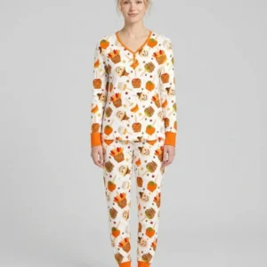 Fall Caramel Apple Family Matching Bamboo Women Pajama Set