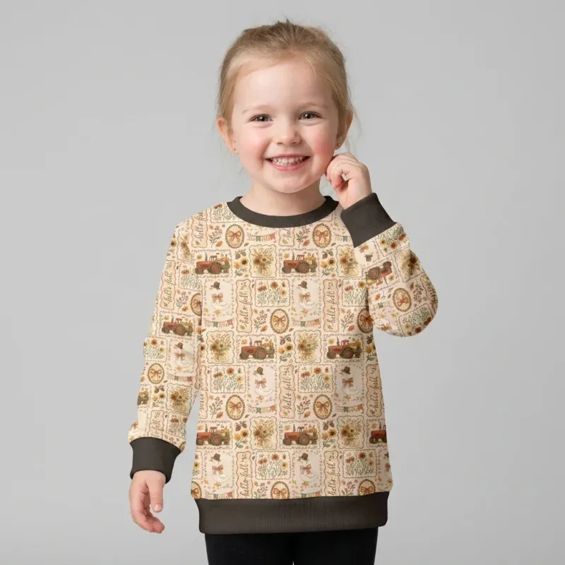 Farmhouse Fall Goose Family Matching Bamboo Crewneck Sweatshirt