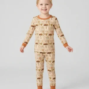 Farmhouse Fall Goose Family Matching Bamboo Two Piece Long Sleeve Pajama Set
