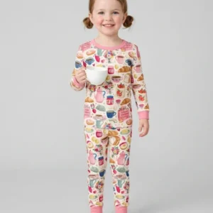Sunday Morning Breakfast Bamboo Two Piece Long Sleeve Pajama Set