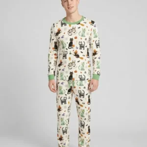 Spooky Cat Squad Bamboo Men's Pajama Set