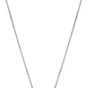 Halskette mit Kreuzanhänger und Gliederkette, silberfarben