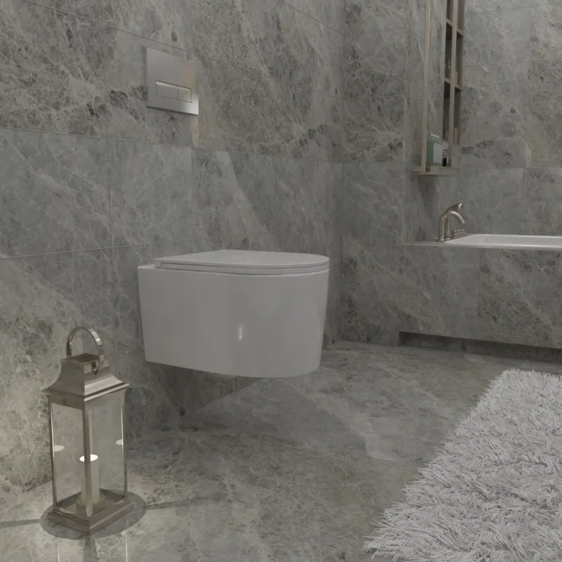 Badezimmer Spülrandlos Hänge Wc Toilette Mit Slim Soft-Close-Sitz