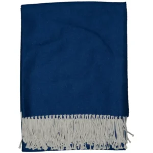 Leichte Alpaka Tagesdecke Kaia - Reine Alpakawolle in Blau - 175x135 cm