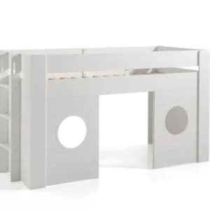 VIPACK - Lit Mi - Hauteur FREYA 90 X 200 Cm Blanc